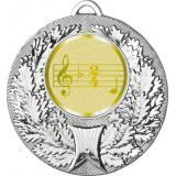 Медаль №1013-192 (Музыка, диаметр 50 мм (Медаль цвет серебро плюс жетон для вклейки) Место для вставок: обратная сторона диаметр 45 мм)