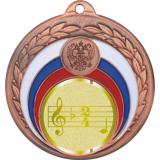Медаль №1013-196 (Музыка, диаметр 50 мм (Медаль цвет бронза плюс жетон для вклейки) Место для вставок: обратная сторона диаметр 45 мм)