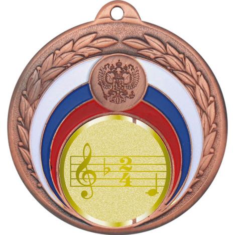 Медаль №1013-196 (Музыка, диаметр 50 мм (Медаль цвет бронза плюс жетон для вклейки) Место для вставок: обратная сторона диаметр 45 мм)