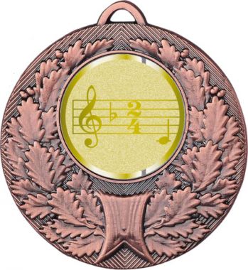 Медаль №1013-192 (Музыка, диаметр 50 мм (Медаль цвет бронза плюс жетон для вклейки) Место для вставок: обратная сторона диаметр 45 мм)