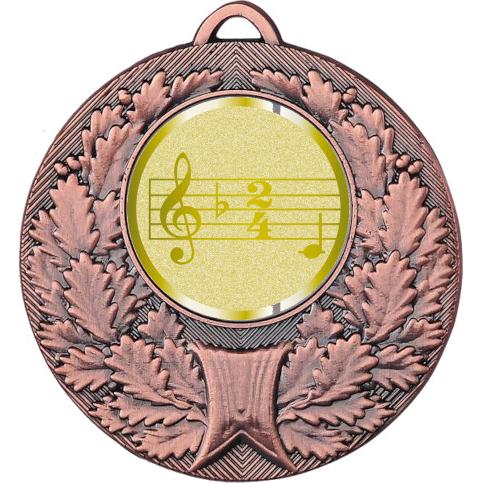 Медаль №1013-192 (Музыка, диаметр 50 мм (Медаль цвет бронза плюс жетон для вклейки) Место для вставок: обратная сторона диаметр 45 мм)