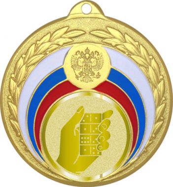 Медаль №1015-196 (Домино, диаметр 50 мм (Медаль цвет золото плюс жетон для вклейки) Место для вставок: обратная сторона диаметр 45 мм)