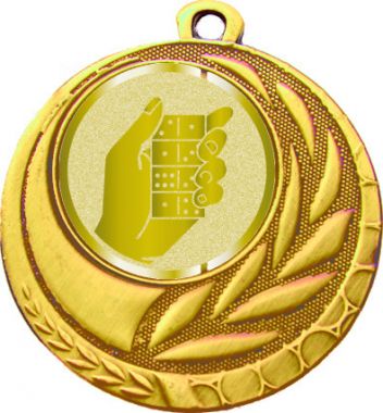 Медаль №1015-27 (Домино, диаметр 45 мм (Медаль цвет золото плюс жетон для вклейки) Место для вставок: обратная сторона диаметр 39 мм)