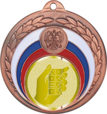 Медаль №1015-196 (Домино, диаметр 50 мм (Медаль цвет бронза плюс жетон для вклейки) Место для вставок: обратная сторона диаметр 45 мм)