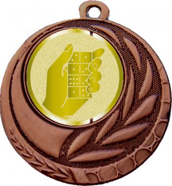 Медаль №1015-1274 (Домино, диаметр 45 мм (Медаль цвет бронза плюс жетон для вклейки) Место для вставок: обратная сторона диаметр 40 мм)