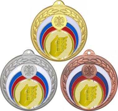 Комплект медалей №1015-196 (Домино, диаметр 50 мм (Три медали плюс три жетона для вклейки) Место для вставок: обратная сторона диаметр 45 мм)