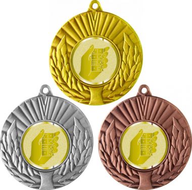 Комплект медалей №1015-192 (Домино, диаметр 50 мм (Три медали плюс три жетона для вклейки) Место для вставок: обратная сторона диаметр 45 мм)