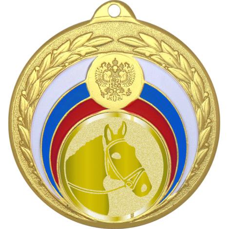 Медаль №1020-196 (Конный спорт, диаметр 50 мм (Медаль цвет золото плюс жетон для вклейки) Место для вставок: обратная сторона диаметр 45 мм)