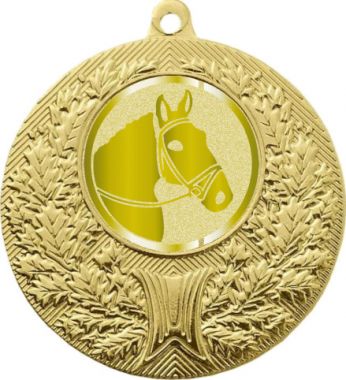 Медаль №1020-192 (Конный спорт, диаметр 50 мм (Медаль цвет золото плюс жетон для вклейки) Место для вставок: обратная сторона диаметр 45 мм)