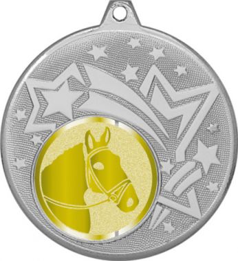 Медаль №1020-27 (Конный спорт, диаметр 45 мм (Медаль цвет серебро плюс жетон для вклейки) Место для вставок: обратная сторона диаметр 39 мм)