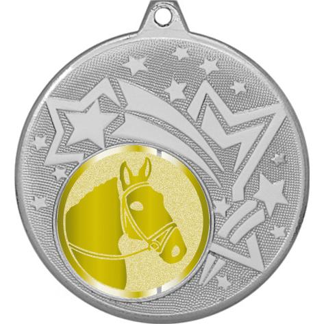 Медаль №1020-1274 (Конный спорт, диаметр 45 мм (Медаль цвет серебро плюс жетон для вклейки) Место для вставок: обратная сторона диаметр 40 мм)