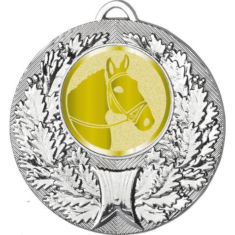 Медаль №1020-192 (Конный спорт, диаметр 50 мм (Медаль цвет серебро плюс жетон для вклейки) Место для вставок: обратная сторона диаметр 45 мм)