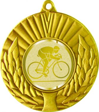 Медаль №1023-192 (Велоспорт, диаметр 50 мм (Медаль цвет золото плюс жетон для вклейки) Место для вставок: обратная сторона диаметр 45 мм)