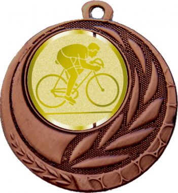 Медаль №1023-27 (Велоспорт, диаметр 45 мм (Медаль цвет бронза плюс жетон для вклейки) Место для вставок: обратная сторона диаметр 39 мм)