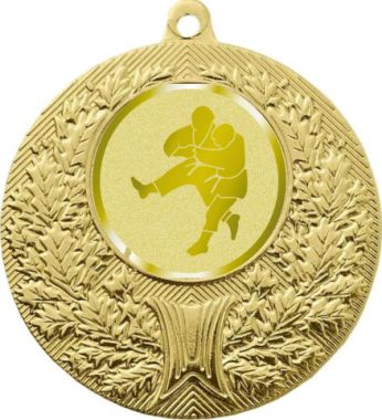 Медаль №1025-192 (Борьба, диаметр 50 мм (Медаль цвет золото плюс жетон для вклейки) Место для вставок: обратная сторона диаметр 45 мм)
