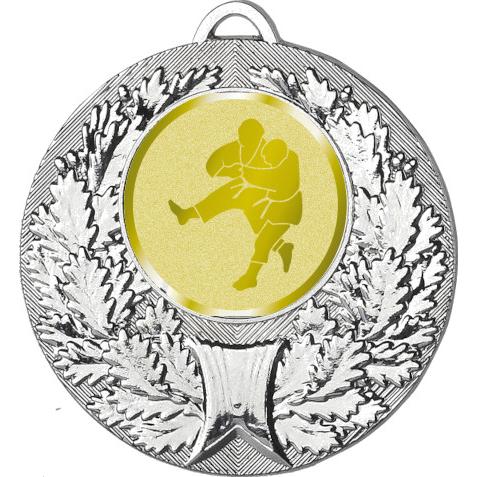 Медаль №1025-192 (Борьба, диаметр 50 мм (Медаль цвет серебро плюс жетон для вклейки) Место для вставок: обратная сторона диаметр 45 мм)
