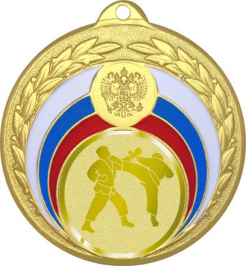 Медаль №1028-196 (Каратэ, диаметр 50 мм (Медаль цвет золото плюс жетон для вклейки) Место для вставок: обратная сторона диаметр 45 мм)