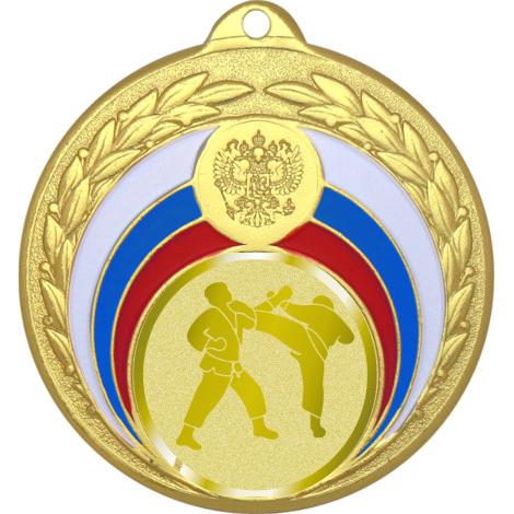 Медаль №1028-196 (Каратэ, диаметр 50 мм (Медаль цвет золото плюс жетон для вклейки) Место для вставок: обратная сторона диаметр 45 мм)