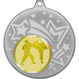 Медаль №1028-1274 (Каратэ, диаметр 45 мм (Медаль цвет серебро плюс жетон для вклейки) Место для вставок: обратная сторона диаметр 40 мм)