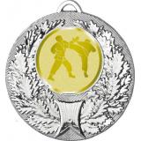 Медаль №1028-192 (Каратэ, диаметр 50 мм (Медаль цвет серебро плюс жетон для вклейки) Место для вставок: обратная сторона диаметр 45 мм)