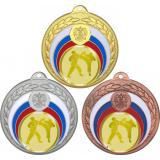 Комплект медалей №1028-196 (Каратэ, диаметр 50 мм (Три медали плюс три жетона для вклейки) Место для вставок: обратная сторона диаметр 45 мм)