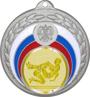 Медаль №1031-196 (Борьба, диаметр 50 мм (Медаль цвет серебро плюс жетон для вклейки) Место для вставок: обратная сторона диаметр 45 мм)