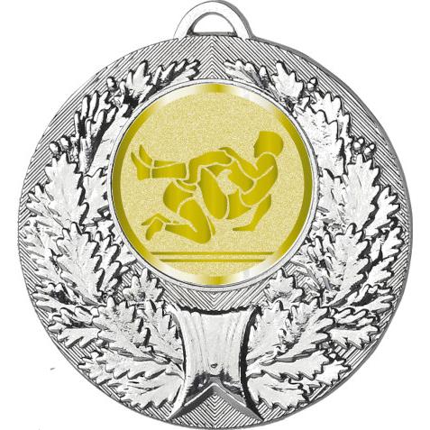 Медаль №1031-192 (Борьба, диаметр 50 мм (Медаль цвет серебро плюс жетон для вклейки) Место для вставок: обратная сторона диаметр 45 мм)