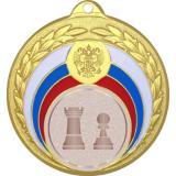 Медаль №1032-196 (Шахматы, диаметр 50 мм (Медаль цвет золото плюс жетон для вклейки) Место для вставок: обратная сторона диаметр 45 мм)