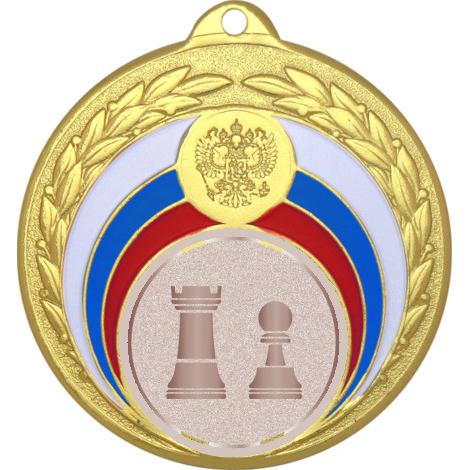 Медаль №1032-196 (Шахматы, диаметр 50 мм (Медаль цвет золото плюс жетон для вклейки) Место для вставок: обратная сторона диаметр 45 мм)