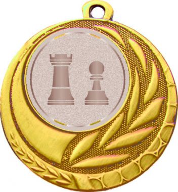 Медаль №1032-27 (Шахматы, диаметр 45 мм (Медаль цвет золото плюс жетон для вклейки) Место для вставок: обратная сторона диаметр 39 мм)
