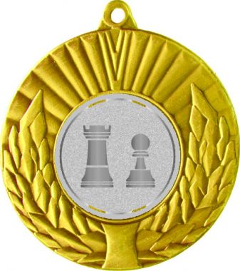 Медаль №1032-192 (Шахматы, диаметр 50 мм (Медаль цвет золото плюс жетон для вклейки) Место для вставок: обратная сторона диаметр 45 мм)