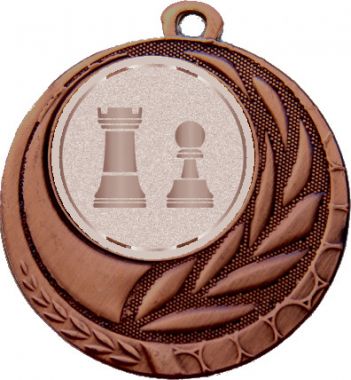Медаль №1032-1274 (Шахматы, диаметр 45 мм (Медаль цвет бронза плюс жетон для вклейки) Место для вставок: обратная сторона диаметр 40 мм)