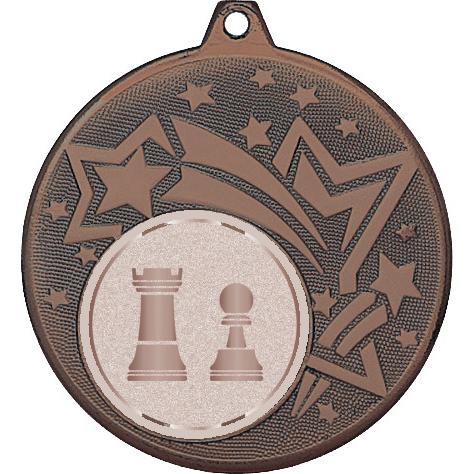 Медаль №1032-1274 (Шахматы, диаметр 45 мм (Медаль цвет бронза плюс жетон для вклейки) Место для вставок: обратная сторона диаметр 40 мм)