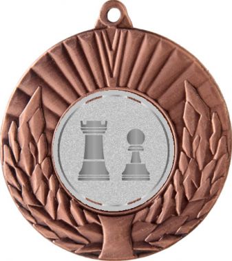 Медаль №1032-192 (Шахматы, диаметр 50 мм (Медаль цвет бронза плюс жетон для вклейки) Место для вставок: обратная сторона диаметр 45 мм)