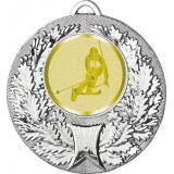 Медаль №1035-192 (Лыжный спорт, диаметр 50 мм (Медаль цвет серебро плюс жетон для вклейки) Место для вставок: обратная сторона диаметр 45 мм)