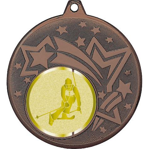 Медаль №1035-1274 (Горные лыжи, диаметр 45 мм (Медаль цвет бронза плюс жетон для вклейки) Место для вставок: обратная сторона диаметр 40 мм)