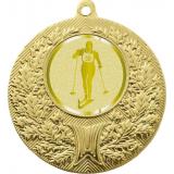 Медаль №1038-192 (Лыжный спорт, диаметр 50 мм (Медаль цвет золото плюс жетон для вклейки) Место для вставок: обратная сторона диаметр 45 мм)