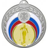 Медаль №1038-196 (Лыжный спорт, диаметр 50 мм (Медаль цвет серебро плюс жетон для вклейки) Место для вставок: обратная сторона диаметр 45 мм)