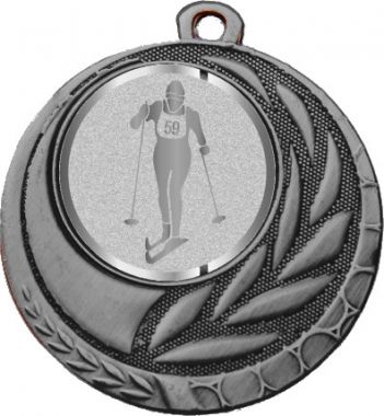Медаль №1038-27 (Лыжный спорт, диаметр 45 мм (Медаль цвет серебро плюс жетон для вклейки) Место для вставок: обратная сторона диаметр 39 мм)