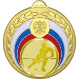 Медаль №1043-196 (Хоккей, диаметр 50 мм (Медаль цвет золото плюс жетон для вклейки) Место для вставок: обратная сторона диаметр 45 мм)