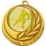 Медаль №1043-27 (Хоккей, диаметр 45 мм (Медаль цвет золото плюс жетон для вклейки) Место для вставок: обратная сторона диаметр 39 мм)
