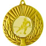 Медаль №1043-192 (Хоккей, диаметр 50 мм (Медаль цвет золото плюс жетон для вклейки) Место для вставок: обратная сторона диаметр 45 мм)