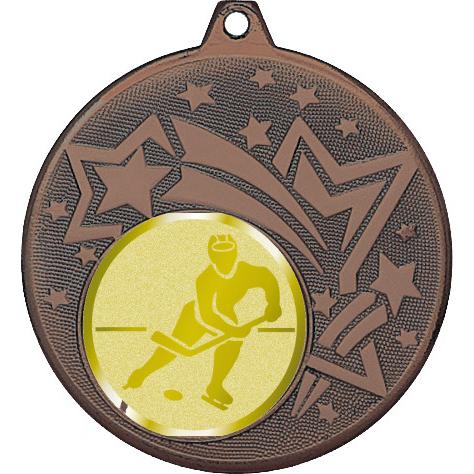Медаль №1043-1274 (Хоккей, диаметр 45 мм (Медаль цвет бронза плюс жетон для вклейки) Место для вставок: обратная сторона диаметр 40 мм)