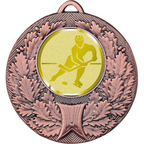 Медаль №1043-192 (Хоккей, диаметр 50 мм (Медаль цвет бронза плюс жетон для вклейки) Место для вставок: обратная сторона диаметр 45 мм)