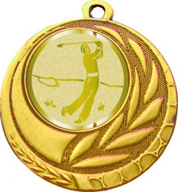 Медаль №1047-1274 (Гольф, диаметр 45 мм (Медаль цвет золото плюс жетон для вклейки) Место для вставок: обратная сторона диаметр 40 мм)