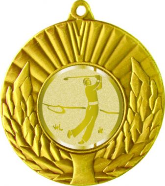 Медаль №1047-192 (Гольф, диаметр 50 мм (Медаль цвет золото плюс жетон для вклейки) Место для вставок: обратная сторона диаметр 45 мм)