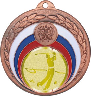Медаль №1047-196 (Гольф, диаметр 50 мм (Медаль цвет бронза плюс жетон для вклейки) Место для вставок: обратная сторона диаметр 45 мм)