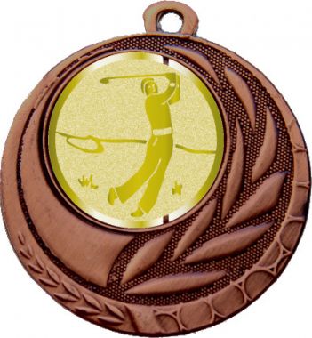 Медаль №1047-27 (Гольф, диаметр 45 мм (Медаль цвет бронза плюс жетон для вклейки) Место для вставок: обратная сторона диаметр 39 мм)