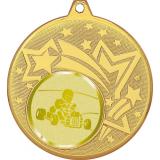 Медаль №1050-1274 (Картинг, диаметр 45 мм (Медаль цвет золото плюс жетон для вклейки) Место для вставок: обратная сторона диаметр 40 мм)