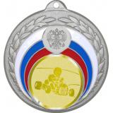 Медаль №1050-196 (Картинг, диаметр 50 мм (Медаль цвет серебро плюс жетон для вклейки) Место для вставок: обратная сторона диаметр 45 мм)